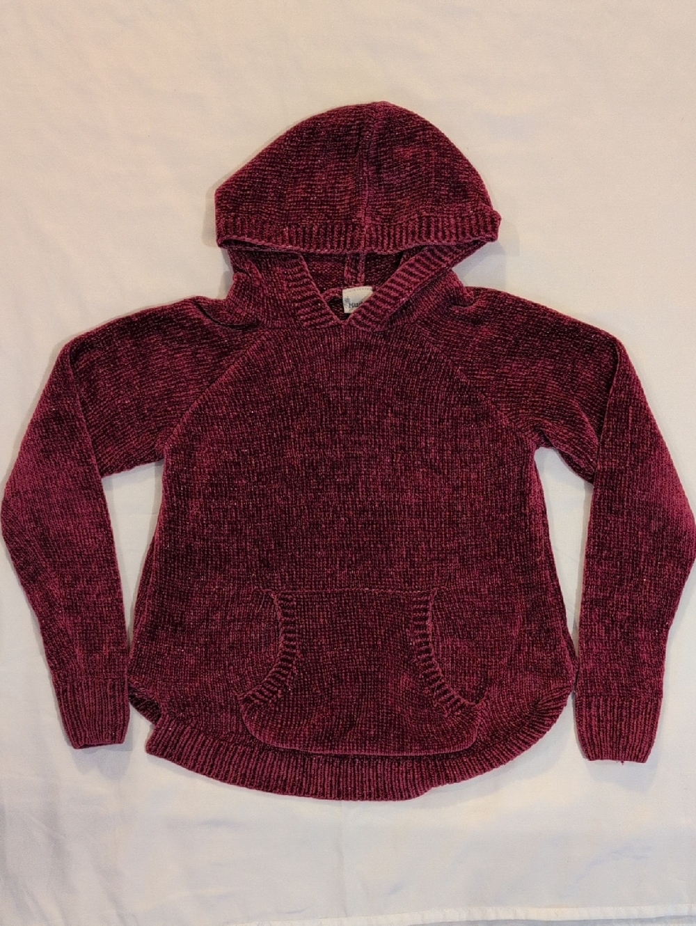 Mudd Girls 7/8 Maroon Shimmer Ribbed Hoodie Ultra Soft Cozy